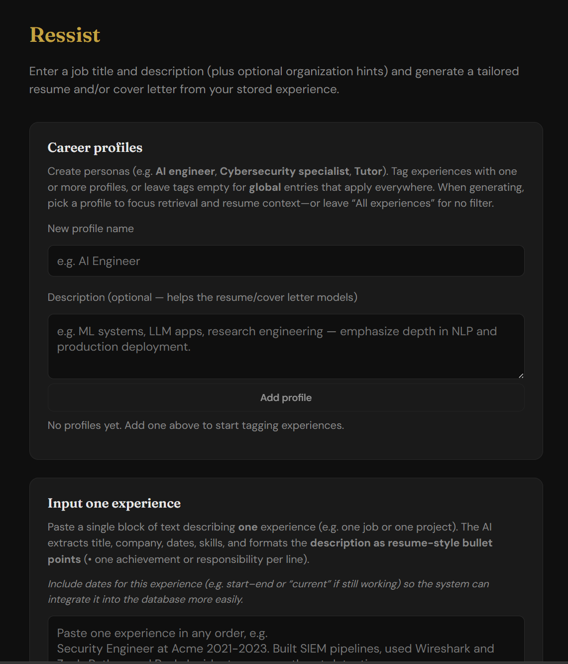 Actual application · Browse interface screenshots